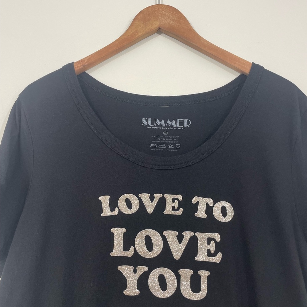 Donna Summer T-Shirt The Musical Love Glitter Disco XL T-shirt Black 70s Singer - Picture 10 of 12